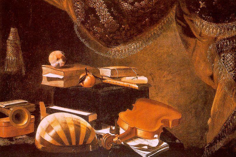 Evaristo Baschenis Still Life with Musical Instruments_a oil painting picture